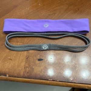 Lululemon headbands, wide band, colored, purple, thin, double band, gray